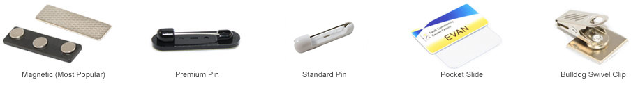 Name Badge Fasteners - Magnetic Pins Bulldog Clips Pocket Slide