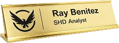 Gold Metal Desk Name Plate | https://www.bestnamebadges.com