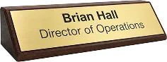 Wood Executive Desk Name Plate | https://www.bestnamebadges.com