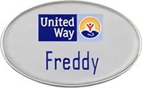 Fusion Small Oval reusable name badge