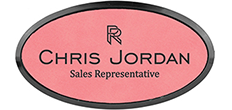 Pink Leather Name Badges