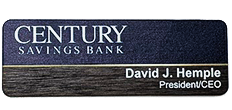 Century Savings Bank Wood Name Badge