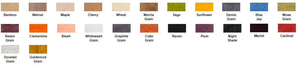 Printed Wood Color Options