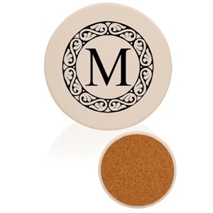 Round Ceramic Coaster | https://www.bestnamebadges.com