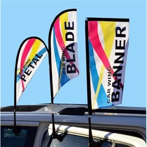Car Wing Flag Hardware + Double Sided Flag.