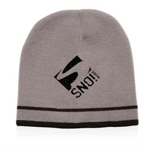 Acrylic Knit Beanies with Double Stripe | https://www.bestnamebadges.com