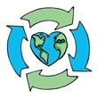 Recycle Earth Heart Temporary Tattoo | https://www.bestnamebadges.com