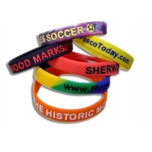 Color Filled Silicone Wristband w/ Custom Imprint | https://www.bestnamebadges.com