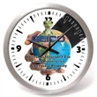Bridge 14" Brushed Metal Analog Wall Clock | https://www.bestnamebadges.com