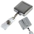 32" Square Chrome Solid Metal Retractable Badge Reel | https://www.bestnamebadges.com