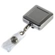 32" Square Chrome Solid Metal Retractable Badge Reel | https://www.bestnamebadges.com