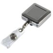 32" Square Chrome Solid Metal Retractable Badge Reel | https://www.bestnamebadges.com
