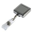 32" Square Chrome Solid Metal Retractable Badge Reel | https://www.bestnamebadges.com