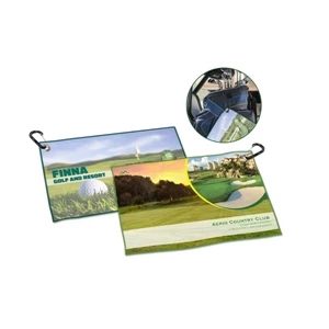19" x 10" Golf and Sports Towel with Carabiner