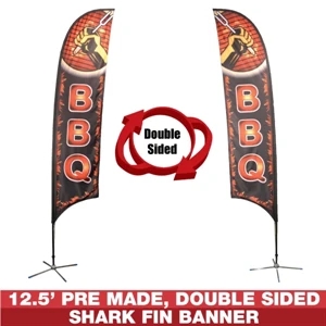 12.5ft Pre-Made Double Sided Flag Banner (BBQ)