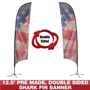 12.5ft Pre-Made Double Sided Flag Banner (American Flag)