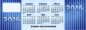 Beautiful Blue Keyboard Calendar