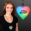 LED Deco Heart Necklace on Black String Lanyard | https://www.bestnamebadges.com