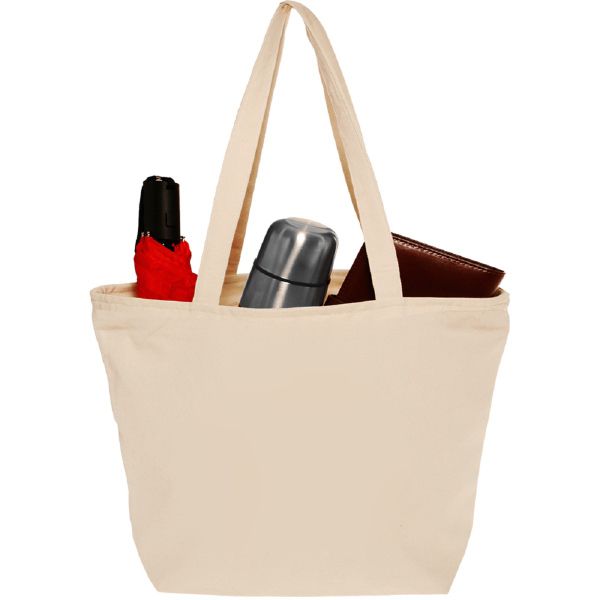 Cotton Canvas Totes with Zipper Closure