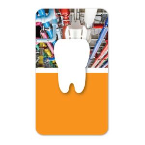 Full Color Screen Cleaner Sticker - Tooth Shape