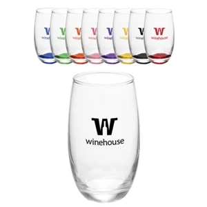 15 oz. Mikonos Clear Stemless Wine Glasses | https://www.bestnamebadges.com