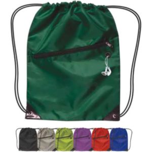 Drawstring Sports Backpack With Zipper