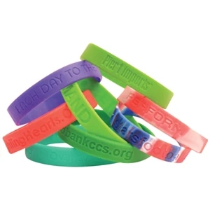 Debossed Silicone Wristbands w/ Custom Logo | https://www.bestnamebadges.com