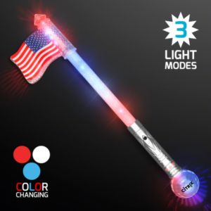 Flashing American Flag LED Jumbo Wand