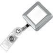 32" Square Chrome Solid Metal Retractable Badge Reel | https://www.bestnamebadges.com