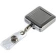 32" Square Chrome Solid Metal Retractable Badge Reel | https://www.bestnamebadges.com