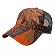 Orange Ridge Camo with Black Trucker Cap | https://www.bestnamebadges.com