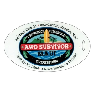 USA Made Full Color Oval Luggage Tag 4.31