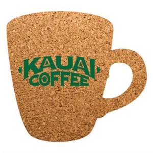 Coffee Cup Shaped Cork Coaster | https://www.bestnamebadges.com