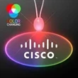 Light Up Promotional Acrylic Oval Necklace with LED | https://www.bestnamebadges.com