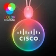 Light-up Acrylic Circle LED Necklace | https://www.bestnamebadges.com