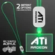 LED Green Lanyard with Acrylic Rectangle Pendant- | https://www.bestnamebadges.com