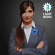 Frosted blinking circle clips | https://www.bestnamebadges.com