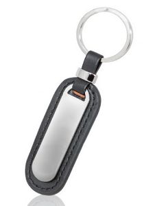 Executive Metal and Faux Leather Keychains | https://www.bestnamebadges.com