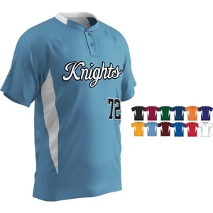 Adult Stock Clean-Up Two-Button Placket Baseball Jersey