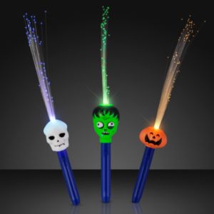 Light-up fiber optic wand