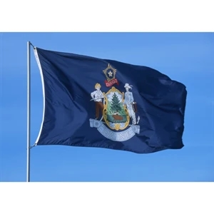Maine Official Flag | https://www.bestnamebadges.com