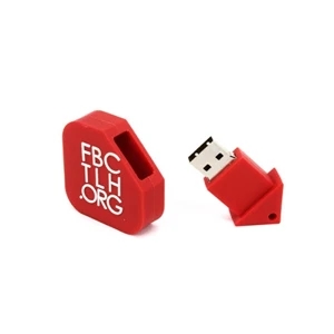 Custom 2D PVC USB Flash Drive - Square Shaped | https://www.bestnamebadges.com