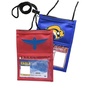 Classic Event Neck Wallet w/ Top zipper & Adjustable Cord | https://www.bestnamebadges.com