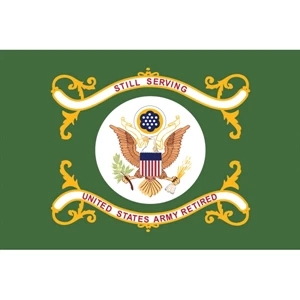 Military Flag - U.S. Army® Retired | https://www.bestnamebadges.com