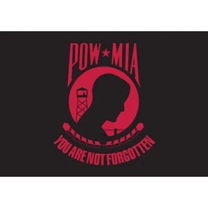 POW MIA Car Flag Red-Black | https://www.bestnamebadges.com