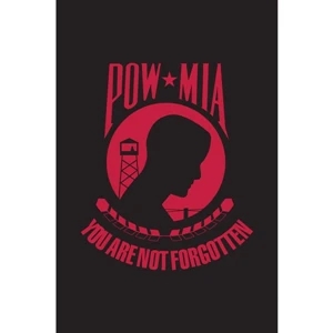 POW MIA Garden Flag Red-Black | https://www.bestnamebadges.com