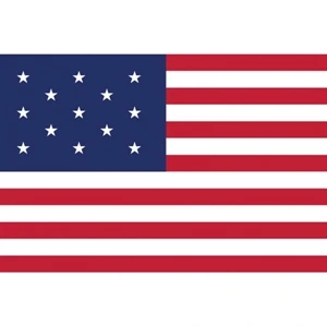 Historical US 13 Stars Flag | https://www.bestnamebadges.com