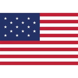 Historical US 15 Stars Flag | https://www.bestnamebadges.com