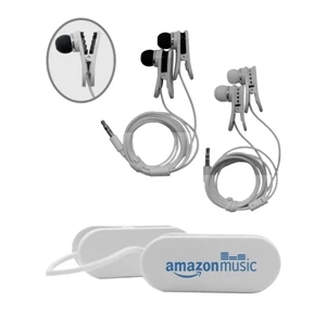Ear Buds With Clothing Clip