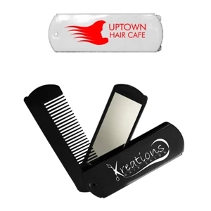 Union Printed Folding Travel Mirror & Comb Set